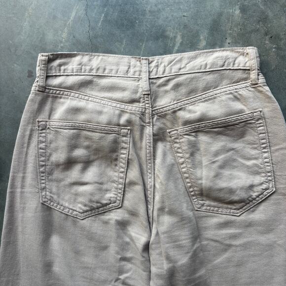 Etica Devon Wide Leg Jeans Women's 28 Beige High Rise Organic Cotton Denim Pants - Picture 7 of 10